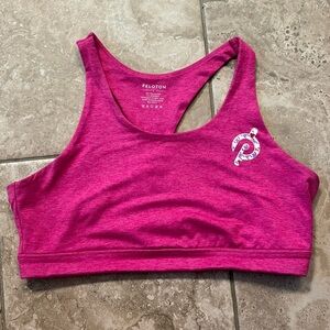 Peloton pink heather strappy bra